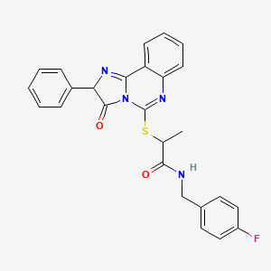 N-(4-fluorobenzyl)-2-((3-oxo-2-phenyl-2,3-dihydroimidazo[1,2-c]quinazolin-5-yl)thio)propanamide