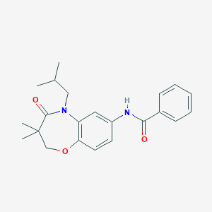 molecular formula C22H26N2O3 B2390694 N-(5-异丁基-3,3-二甲基-4-氧代-2,3,4,5-四氢苯并[b][1,4]恶杂环庚-7-基)苯甲酰胺 CAS No. 921793-24-0