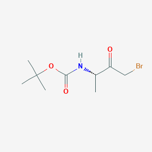 molecular formula C9H16BrNO3 B2390696 [(S)-1-Methyl-2-oxo-3-bromopropyl]carbamic acid tert-butyl ester CAS No. 170876-69-4