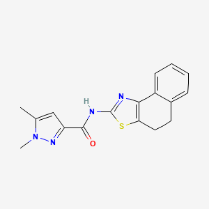 molecular formula C17H16N4OS B2390700 N-(4,5-dihydronaphtho[1,2-d]thiazol-2-yl)-1,5-dimethyl-1H-pyrazole-3-carboxamide CAS No. 1013759-73-3
