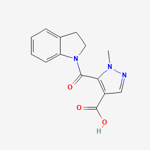 molecular formula C14H13N3O3 B2390707 5-(2,3-二氢-1H-吲哚-1-基羰基)-1-甲基-1H-吡唑-4-羧酸 CAS No. 1006476-71-6