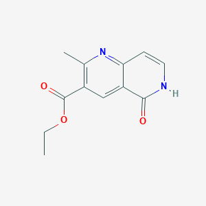 molecular formula C12H12N2O3 B2390717 Ethyl 2-methyl-5-oxo-5,6-dihydro[1,6]naphthyridine-3-carboxylate CAS No. 80812-55-1
