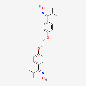 molecular formula C22H28N2O4 B2390721 (NE)-N-[1-[4-[2-[4-[(E)-N-hydroxy-C-propan-2-ylcarbonimidoyl]phenoxy]ethoxy]phenyl]-2-methylpropylidene]hydroxylamine CAS No. 305342-10-3