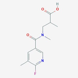 molecular formula C12H15FN2O3 B2390722 3-[1-(6-fluoro-5-methylpyridin-3-yl)-N-methylformamido]-2-methylpropanoic acid CAS No. 2094471-91-5