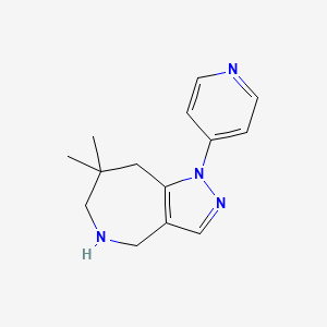 molecular formula C14H18N4 B2390732 4-{7,7-二甲基-1H,4H,5H,6H,7H,8H-吡唑并[4,3-c]氮杂卓-1-基}吡啶 CAS No. 2060063-52-5