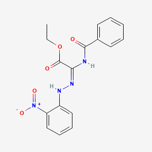 molecular formula C17H16N4O5 B2390739 ethyl 2-(benzoylamino)-2-[(E)-2-(2-nitrophenyl)hydrazono]acetate CAS No. 477857-36-6