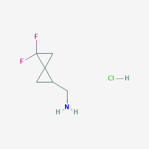 molecular formula C6H10ClF2N B2390741 (2,2-Difluorospiro[2.2]pentan-5-yl)methanamine;hydrochloride CAS No. 2377032-69-2