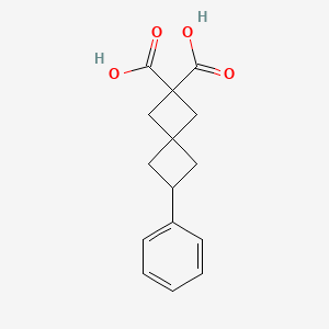 molecular formula C15H16O4 B2390742 6-Phenylspiro[3.3]heptane-2,2-dicarboxylic acid CAS No. 2413376-33-5