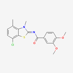 N-(7-chloro-3,4-dimethyl-1,3-benzothiazol-2-ylidene)-3,4-dimethoxybenzamide