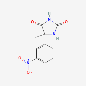 molecular formula C10H9N3O4 B2390744 5-Methyl-5-(3-nitrophenyl)imidazolidine-2,4-dione CAS No. 64464-21-7