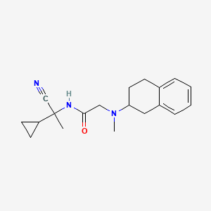 molecular formula C19H25N3O B2390747 N-(1-Cyano-1-cyclopropylethyl)-2-[methyl(1,2,3,4-tetrahydronaphthalen-2-YL)amino]acetamide CAS No. 1385291-15-5