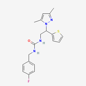 1-(2-(3,5-dimethyl-1H-pyrazol-1-yl)-2-(thiophen-2-yl)ethyl)-3-(4-fluorobenzyl)urea