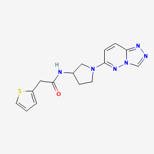molecular formula C15H16N6OS B2390751 N-(1-([1,2,4]三唑并[4,3-b]嘧啶-6-基)吡咯烷-3-基)-2-(噻吩-2-基)乙酰胺 CAS No. 2034300-71-3