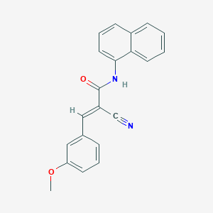 molecular formula C21H16N2O2 B2390755 (2E)-2-cyano-3-(3-methoxyphenyl)-N-1-naphthylacrylamide CAS No. 359027-58-0