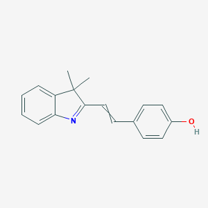 molecular formula C18H17NO B239076 Phenol, 4-[2-(3,3-dimethyl-3H-indol-2-yl)ethenyl]- CAS No. 1980-93-4