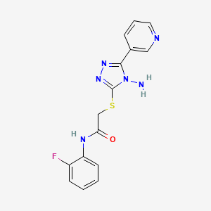 2-((4-amino-5-(pyridin-3-yl)-4H-1,2,4-triazol-3-yl)thio)-N-(2-fluorophenyl)acetamide