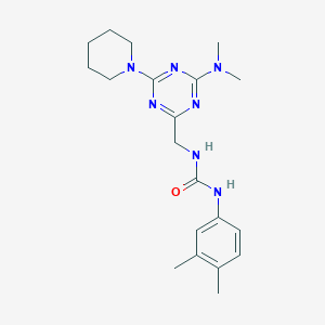 1-((4-(Dimethylamino)-6-(piperidin-1-yl)-1,3,5-triazin-2-yl)methyl)-3-(3,4-dimethylphenyl)urea
