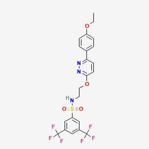 molecular formula C22H19F6N3O4S B2390778 N-(2-((6-(4-ethoxyphenyl)pyridazin-3-yl)oxy)ethyl)-3,5-bis(trifluoromethyl)benzenesulfonamide CAS No. 920355-47-1