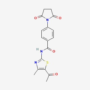 N-(5-acetyl-4-methyl-1,3-thiazol-2-yl)-4-(2,5-dioxopyrrolidin-1-yl)benzamide