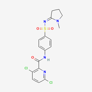 molecular formula C17H16Cl2N4O3S B2390796 3,6-dichloro-N-[4-[(Z)-(1-methylpyrrolidin-2-ylidene)amino]sulfonylphenyl]pyridine-2-carboxamide CAS No. 1181468-80-3