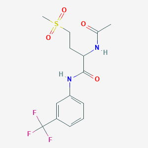 2-acetamido-4-(methylsulfonyl)-N-(3-(trifluoromethyl)phenyl)butanamide