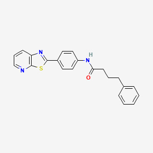 molecular formula C22H19N3OS B2390808 4-phenyl-N-(4-(thiazolo[5,4-b]pyridin-2-yl)phenyl)butanamide CAS No. 863588-58-3