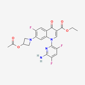 molecular formula C22H19F3N4O5 B2390819 Ethyl 7-(3-acetoxyazetidin-1-yl)-1-(6-amino-3,5-difluoropyridin-2-yl)-6-fluoro-4-oxo-1,4-dihydroquinoline-3-carboxylate CAS No. 1788054-85-2