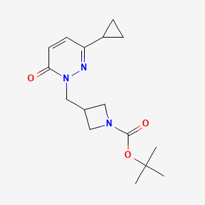 molecular formula C16H23N3O3 B2390820 Tert-butyl 3-[(3-cyclopropyl-6-oxopyridazin-1-yl)methyl]azetidine-1-carboxylate CAS No. 2379976-49-3