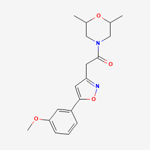 1-(2,6-Dimethylmorpholino)-2-(5-(3-methoxyphenyl)isoxazol-3-yl)ethanone