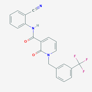 molecular formula C21H14F3N3O2 B2390824 N-(2-cyanophényl)-2-oxo-1-(3-(trifluorométhyl)benzyl)-1,2-dihydropyridine-3-carboxamide CAS No. 946254-25-7