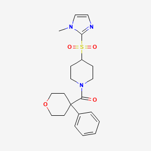 (4-((1-methyl-1H-imidazol-2-yl)sulfonyl)piperidin-1-yl)(4-phenyltetrahydro-2H-pyran-4-yl)methanone