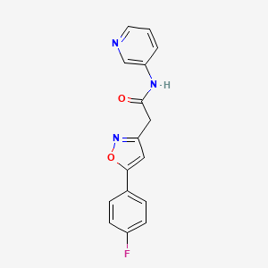 molecular formula C16H12FN3O2 B2390832 2-(5-(4-fluorophenyl)isoxazol-3-yl)-N-(pyridin-3-yl)acetamide CAS No. 952985-00-1