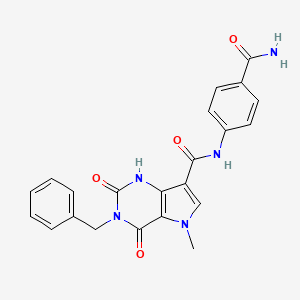 3-benzyl-N-(4-carbamoylphenyl)-5-methyl-2,4-dioxo-2,3,4,5-tetrahydro-1H-pyrrolo[3,2-d]pyrimidine-7-carboxamide