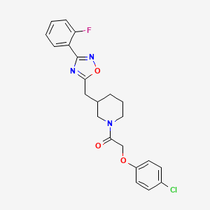 2-(4-Chlorophenoxy)-1-(3-((3-(2-fluorophenyl)-1,2,4-oxadiazol-5-yl)methyl)piperidin-1-yl)ethanone