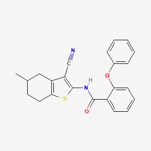 molecular formula C23H20N2O2S B2390855 N-(3-cyano-5-methyl-4,5,6,7-tetrahydro-1-benzothiophen-2-yl)-2-phenoxybenzamide CAS No. 313391-56-9