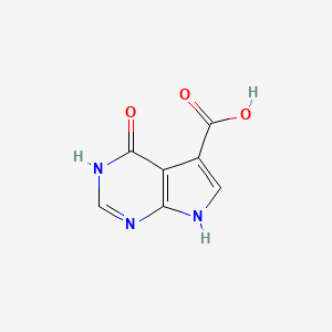 molecular formula C7H5N3O3 B2390862 4-hydroxy-7H-pyrrolo[2,3-d]pyrimidine-5-carboxylic acid CAS No. 1554479-81-0
