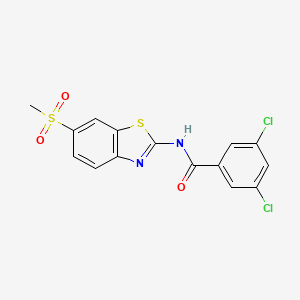 molecular formula C15H10Cl2N2O3S2 B2390868 3,5-二氯-N-(6-(甲磺酰基)苯并[d]噻唑-2-基)苯甲酰胺 CAS No. 438034-35-6