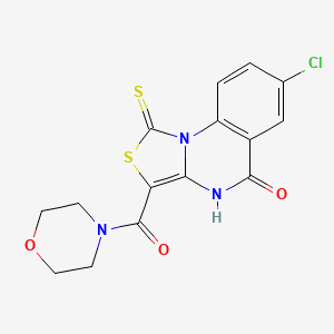 7-chloro-3-(morpholin-4-ylcarbonyl)-1-thioxo[1,3]thiazolo[3,4-a]quinazolin-5(4H)-one