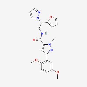 3-(2,5-dimethoxyphenyl)-N-(2-(furan-2-yl)-2-(1H-pyrazol-1-yl)ethyl)-1-methyl-1H-pyrazole-5-carboxamide