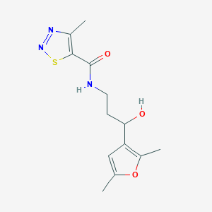 molecular formula C13H17N3O3S B2390897 N-(3-(2,5-dimethylfuran-3-yl)-3-hydroxypropyl)-4-methyl-1,2,3-thiadiazole-5-carboxamide CAS No. 1421484-89-0