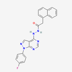 molecular formula C23H17FN6O B2390898 N'-[1-(4-fluorophenyl)pyrazolo[3,4-d]pyrimidin-4-yl]-2-naphthalen-1-ylacetohydrazide CAS No. 881083-42-7