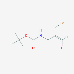 molecular formula C9H15BrFNO2 B2390902 (E)-tert-butyl (2-(bromomethyl)-3-fluoroallyl)carbamate CAS No. 1478364-89-4