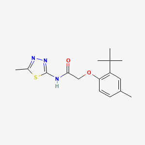 molecular formula C16H21N3O2S B2390913 2-(2-tert-butyl-4-methylphenoxy)-N-(5-methyl-1,3,4-thiadiazol-2-yl)acetamide CAS No. 452362-65-1