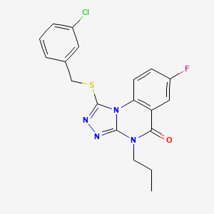1-[(3-chlorobenzyl)thio]-7-fluoro-4-propyl[1,2,4]triazolo[4,3-a]quinazolin-5(4H)-one