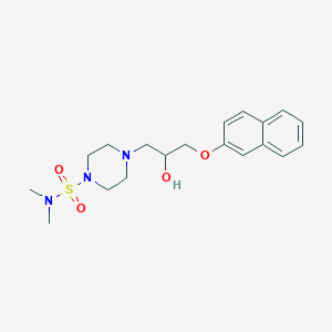 molecular formula C19H27N3O4S B2390919 {[4-(2-Hydroxy-3-(2-naphthyloxy)propyl)piperazinyl]sulfonyl}dimethylamine CAS No. 825607-17-8