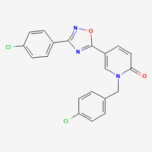 1-[(4-Chlorophenyl)methyl]-5-[3-(4-chlorophenyl)-1,2,4-oxadiazol-5-yl]pyridin-2-one