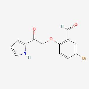 molecular formula C13H10BrNO3 B2390927 5-bromo-2-[2-oxo-2-(1H-pyrrol-2-yl)ethoxy]benzaldehyde CAS No. 875398-15-5