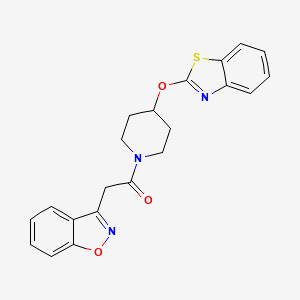 molecular formula C21H19N3O3S B2390935 2-(Benzo[d]isoxazol-3-yl)-1-(4-(benzo[d]thiazol-2-yloxy)piperidin-1-yl)ethanone CAS No. 1251686-60-8