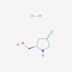 molecular formula C5H11Cl2NO B2390937 [(2S,4S)-4-氯吡咯烷-2-基]甲醇；盐酸盐 CAS No. 2287236-66-0