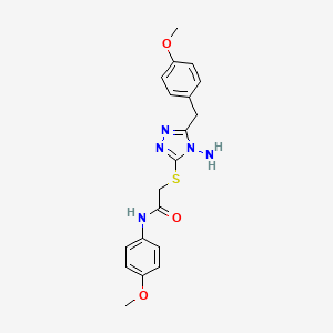 molecular formula C19H21N5O3S B2390945 2-((4-amino-5-(4-methoxybenzyl)-4H-1,2,4-triazol-3-yl)thio)-N-(4-methoxyphenyl)acetamide CAS No. 898622-56-5